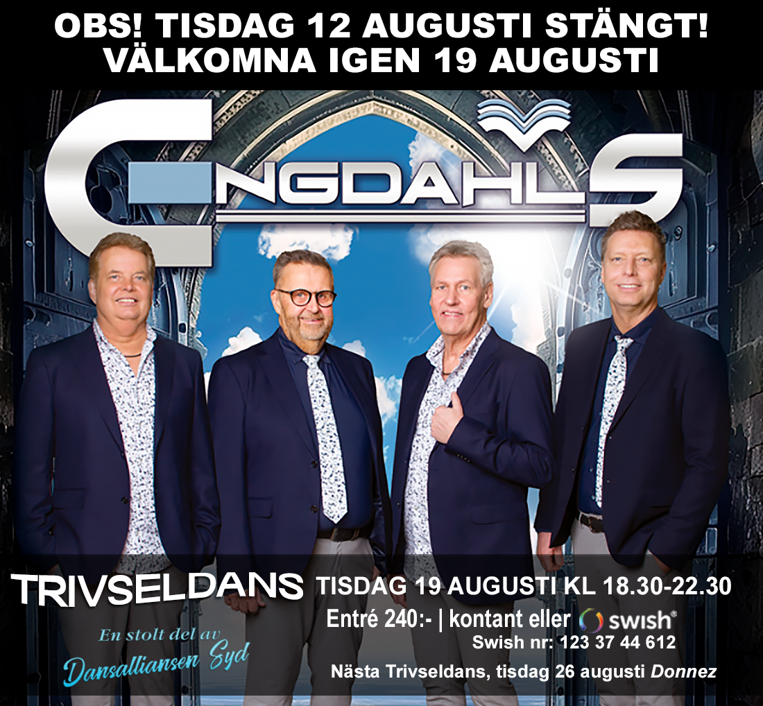 Trivseldans på Björka Loge 19 augusti till Engdahls!