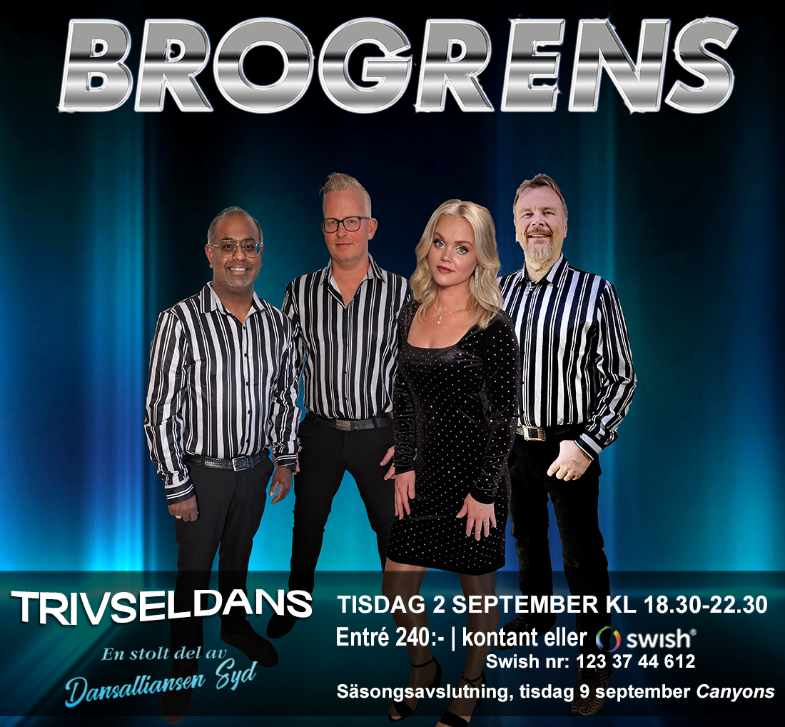 Trivseldans på Björka Loge 2 september till Brogrens!